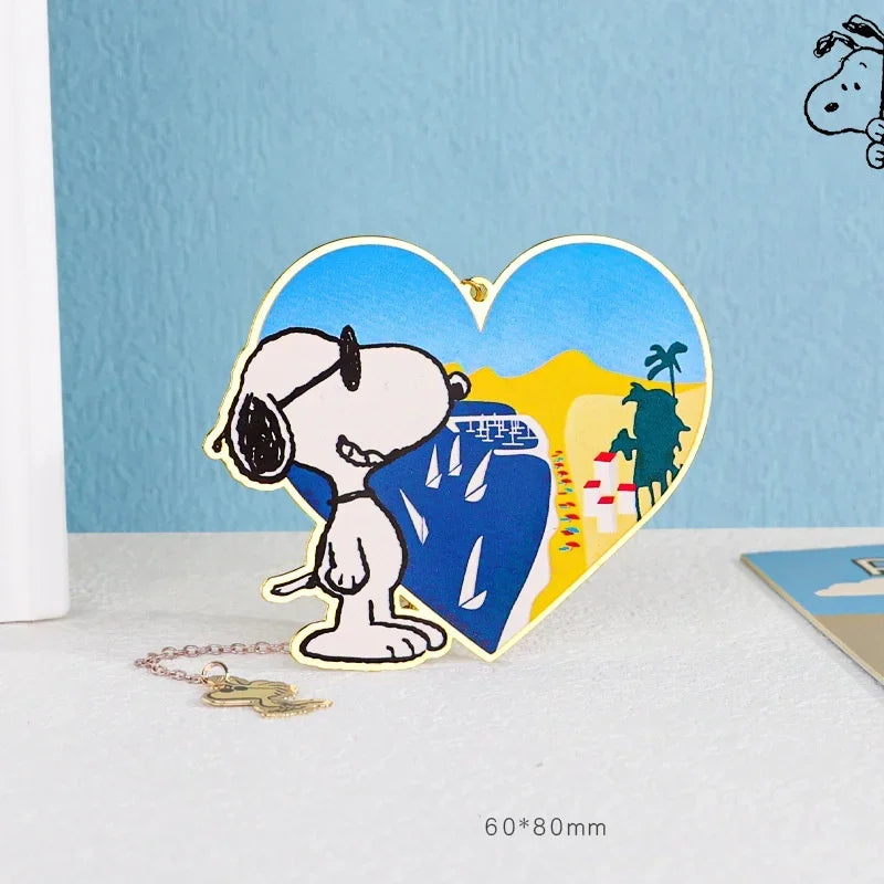 Peanuts Snoopy Metal Bookmark Charlie Brown Anime Figure Metal Collectibles Cute Stationery Toy Children Birthday Christmas Gift