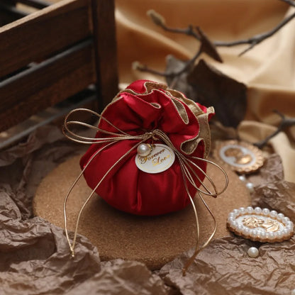 4Pcs Portable Candy Packaging Bags Chinese Style Light Luxury Drawstring Bag Fashion Cloth Velvet Storage Bag Festival