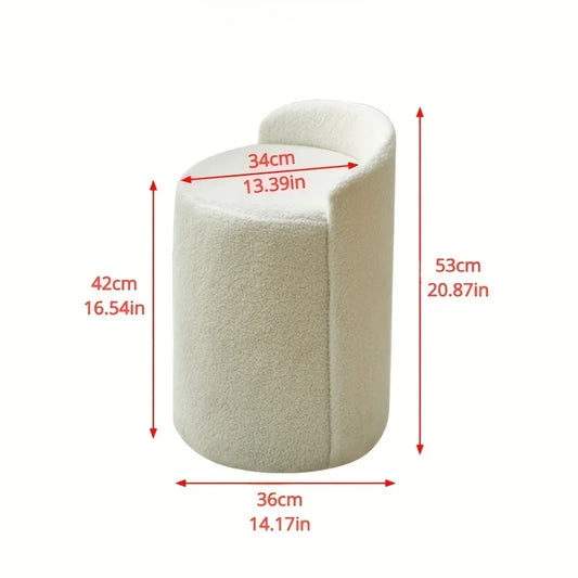 Chic Cylindrical Vanity Stool - Sturdy Frame, Soft Cushion, Space - Saving, Ideal for Bedroom & Living Room