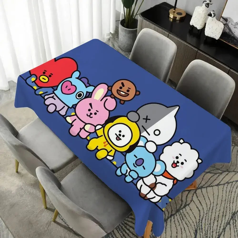 Cartoon B-BT-S 21 Cute Table Cloth Indoor Outdoor Waterproof Decoration Rectangular Picnic Tablecloth