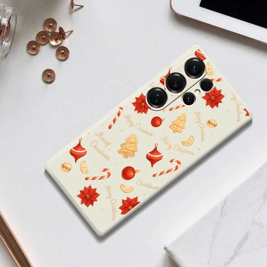 Christmas-style Phone Cases For Samsung Galaxy S25 S24 S23 S22 S21 S20 Ultra Plus S24FE S23FE S21FE Silicone Soft Cover Capa
