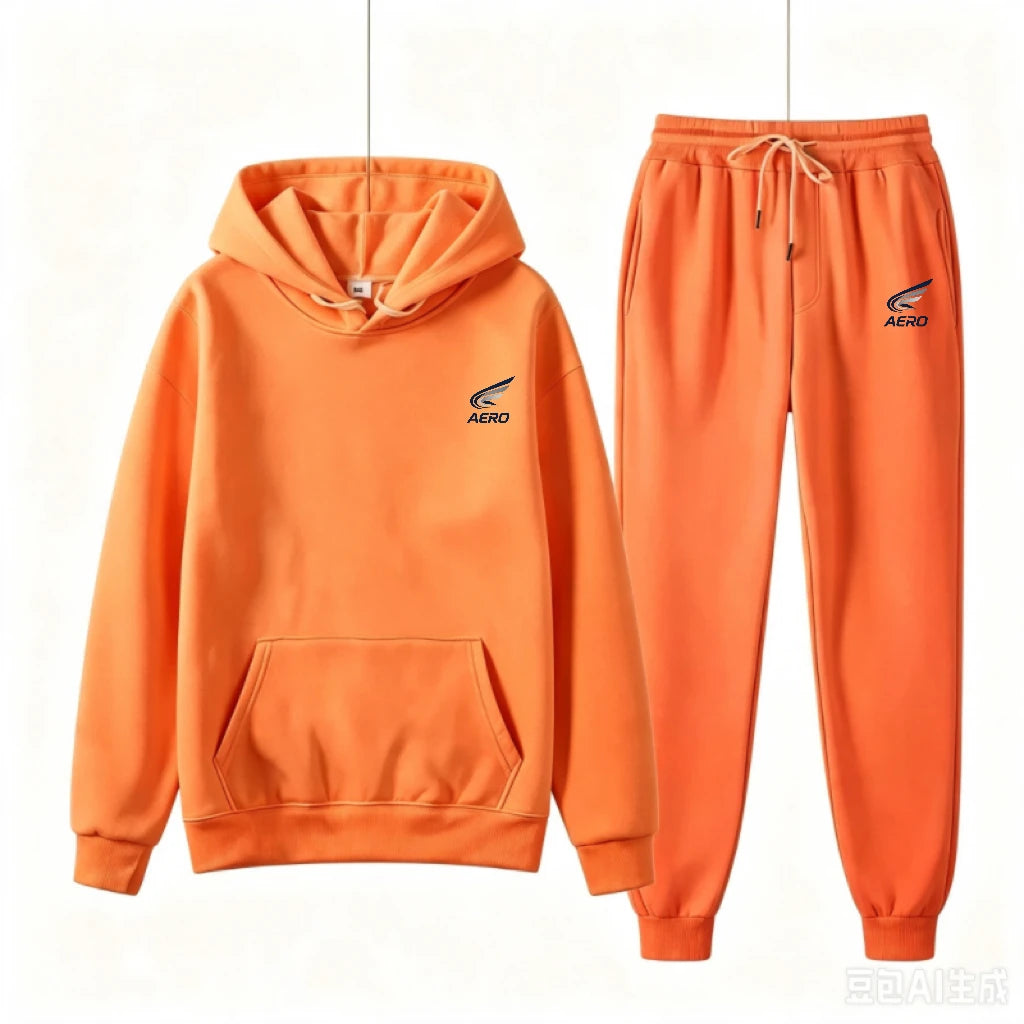 2026 Spring and Autumn Women's Casual Two-Piece Hooded Sweatshirt Women's Street Fashion Printed Sports Suit