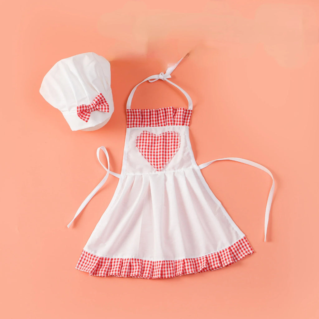 Children Photography Chef Suit Men and Women Baby Photo Modeling Clothes Children Performance Chef Apron New