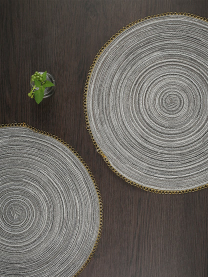 1pcs Christmas Round Kitchen Durable Insulated Mat High Quality Polyester Placemat Washable Table Mats for Dining Table