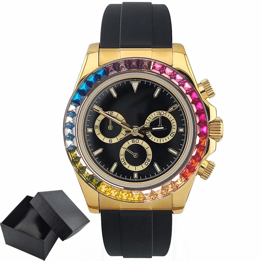 Luxury watches customized gold Chronograph Equation Racing Men Automatic Mechanical Watch Waterproof 10ATM Sapphire 4613Movement