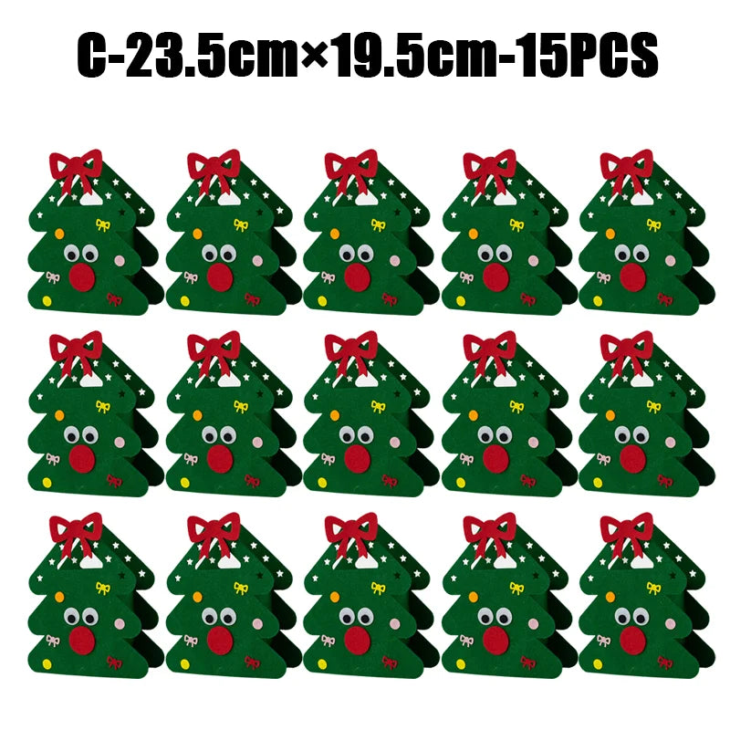 2024 New Christmas gift bag creative felt cloth children's candy gift bag Christmas Eve portable apple bag