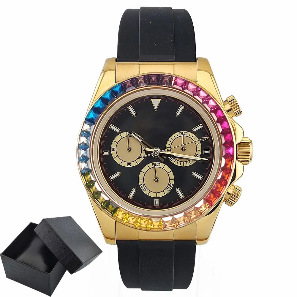 Luxury watches customized gold Chronograph Equation Racing Men Automatic Mechanical Watch Waterproof 10ATM Sapphire 4613Movement