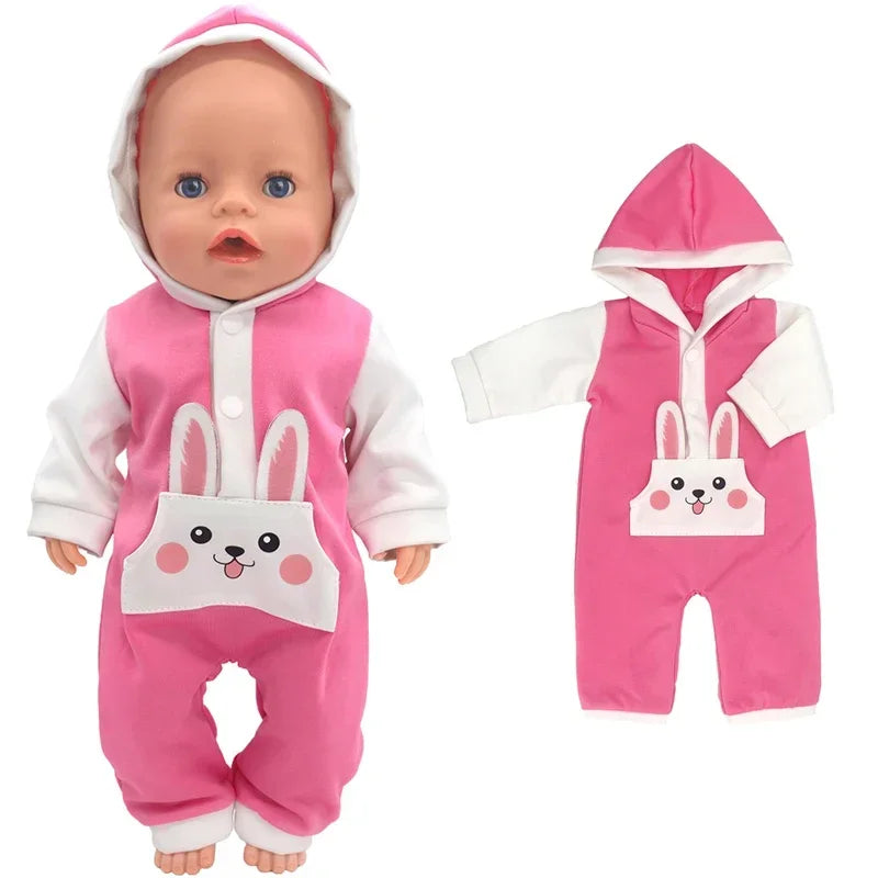Baby New Born Doll Clothes Coat Hooded Sweater for 17 Inch Doll Jacket Toys Doll Wears