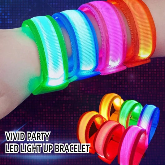 LED Light Up Bracelets Glow in The Dark Party Prop Outdoor Sports Belt Arm Leg Warning Wristband Reflective Safety Bicycle Light