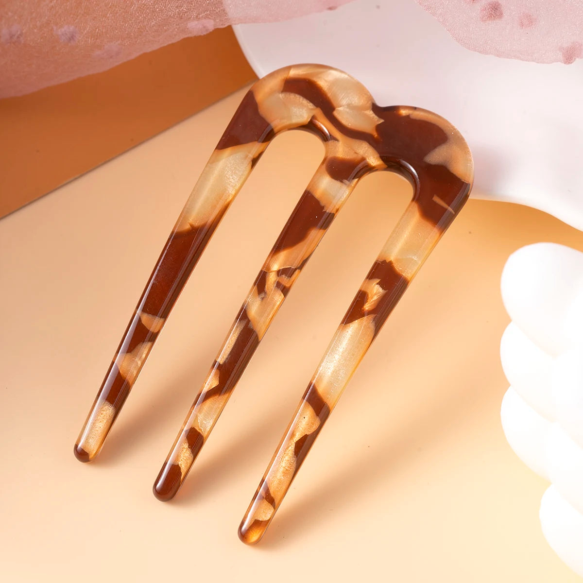 Acetic Acid Hair Forks Three Teeth Hair Sticks U-Shape Hair Comb Bun Hairpin Women Girls Hairstyle Hair Accessories Headband