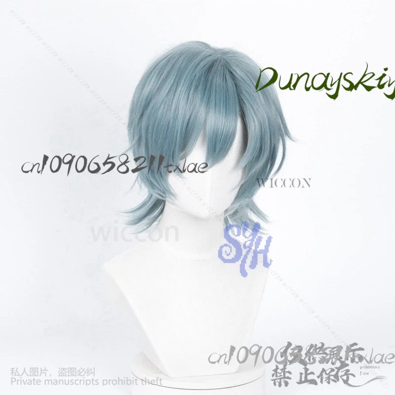 Saja Boy Mystery Huntrix KPop Demon Hunters Cosplay Purple-gray Synthetic Short Straight Hair Wigs Curling Accessories Halloween