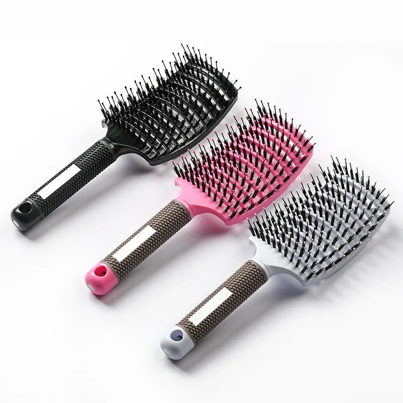 Detangling Hair Brush Bristle&Nylon Women Wet Massage Comb Curly Hairdressing Salon Styling Tools Special for real hair wigs
