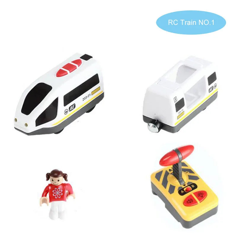 RC Electric Train Set Truck Magnetic Train Diecast Slot Car Toy Fit for Wooden Railway Train Track Birthday Christmas Gift