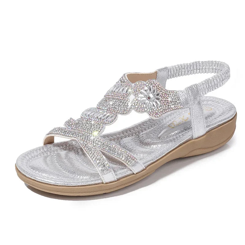 2025 Women sandals Rome casual shoes cross strap top woman summer shoes beach sandals flat pink bandage