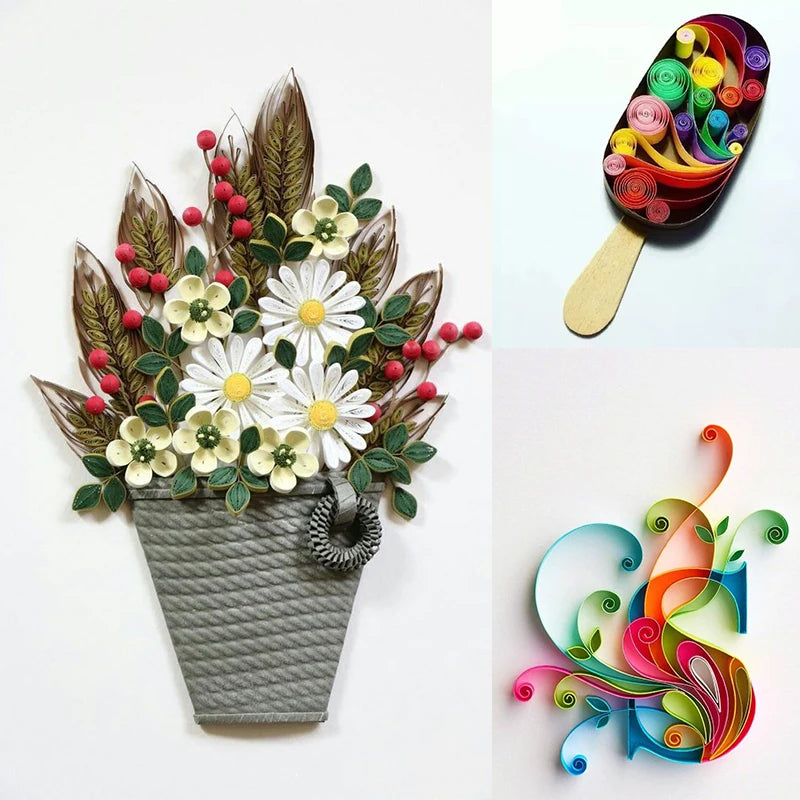260pcs Quilling Strips Paper Mixed Color Origami Paper craft Diy Hanmade Folding Lucky Wish Star Origami Paper 3/5/7/10mm 390mm