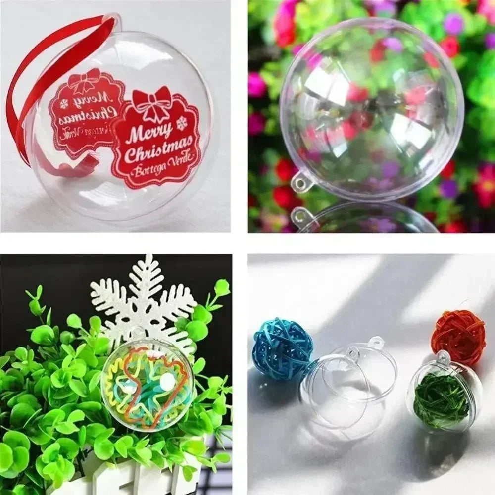 7-16CM Large Transparent Plastic Acrylic Ball Fillable Ornament Ball for Manual Wedding Christmas Party Home Decoration