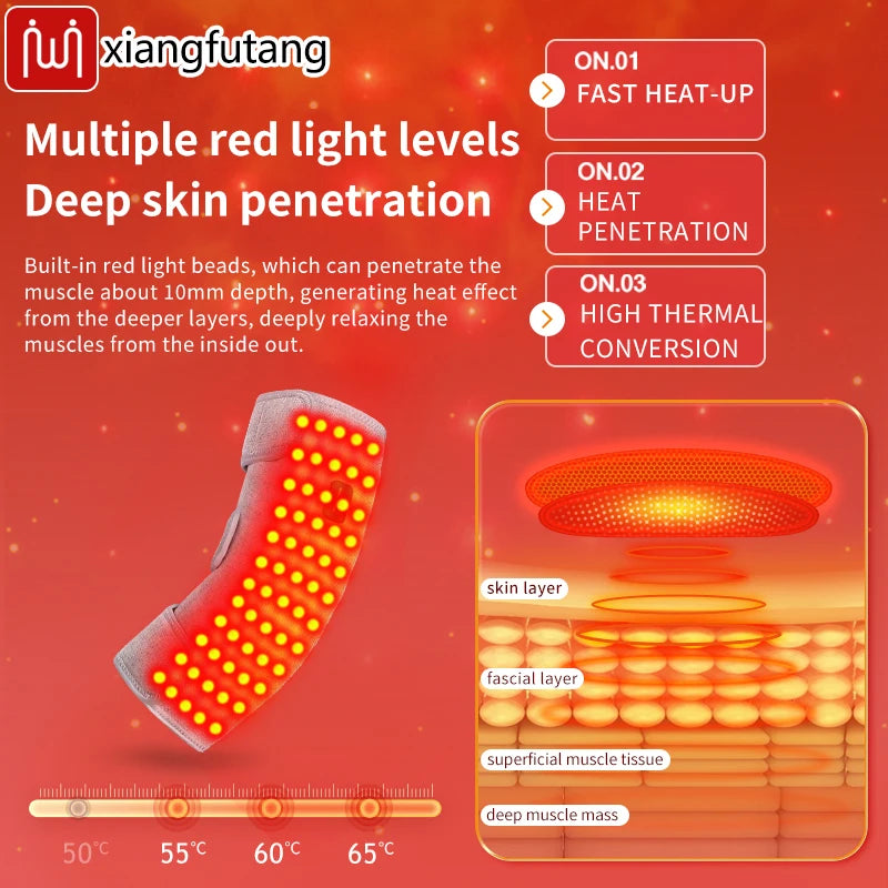 Red Light Knee Massager Hot Compress Vibration Shoulder Elbow Pad Heating Knee Brace For Arthritis Joint Injury Pain Relief