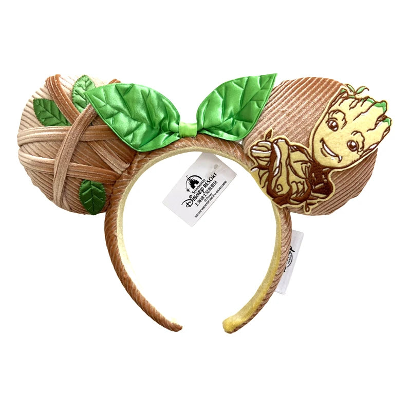 Disney Princess Mickey Mouse Headband Mickey Ear Rapunzel Snow White Sequin Bow Hair Hoop Gift Girl Accessories Christmas Gift