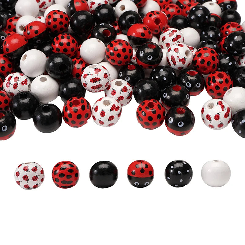 10Pcs 16/20mm Wooden Dog Paw/Christmas Pattern Round Beads Loose Spacer Beads To Make Bracelet Charms Jewelry Making Accessories