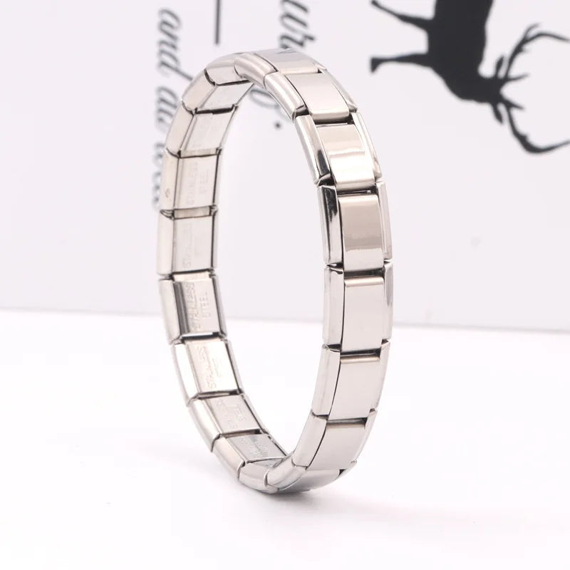 Product Name: Moonstone Stainless Steel Carving Bracelet  Material: Stainless steel  Size: 17.5 centimeters long  Color: Steel