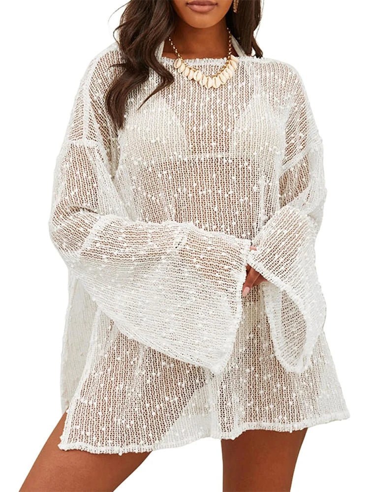 Thin Europe Style Embroidery Cardigan Beachwear Hollow Out Coat Women Clothing Basic Cover Up Fashion Streetwear Clothes Casual