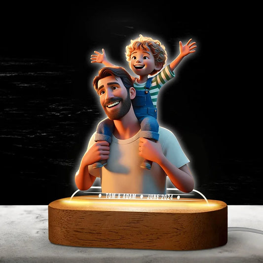 Personalized Gift Photo 3D Lamp Customized Cartoon Portrait Photo Frame Wedding Anniversary Valentines Day Wedding Birthday Gift