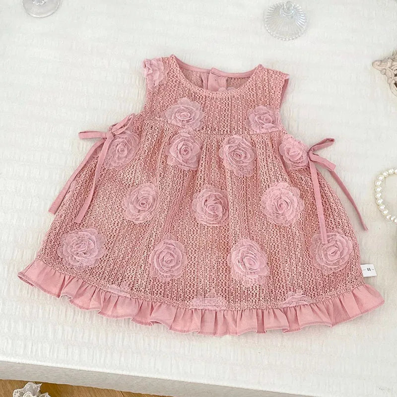 2024 New Autumn 0-24M Children Clothes Newborn Baby Girls Long Sleeved Cotton Bodysuits+Lace Dress Korean Style Climbing Suit