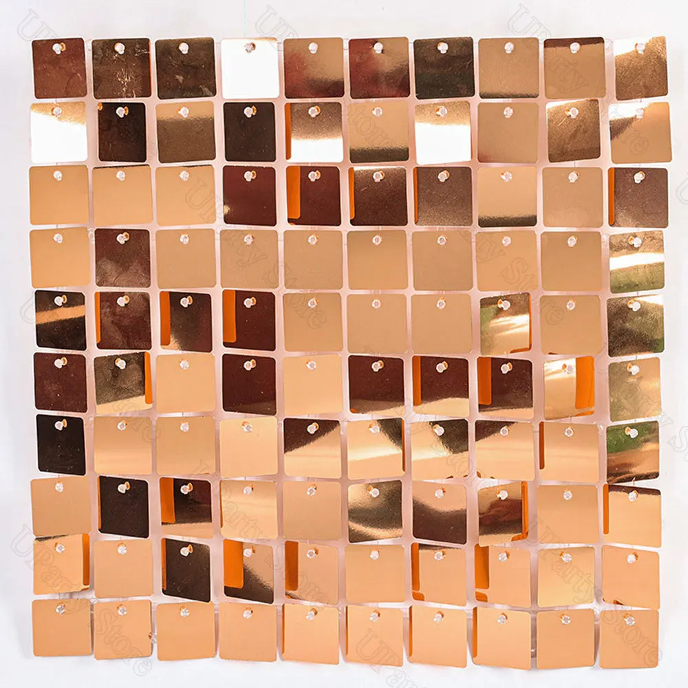 12/36Pcs Rose Gold Shimmer Wall Panels PVC Flash Glitter Sequin Panel for Birthday Baby Shower Wedding Party Backdrop Decoration