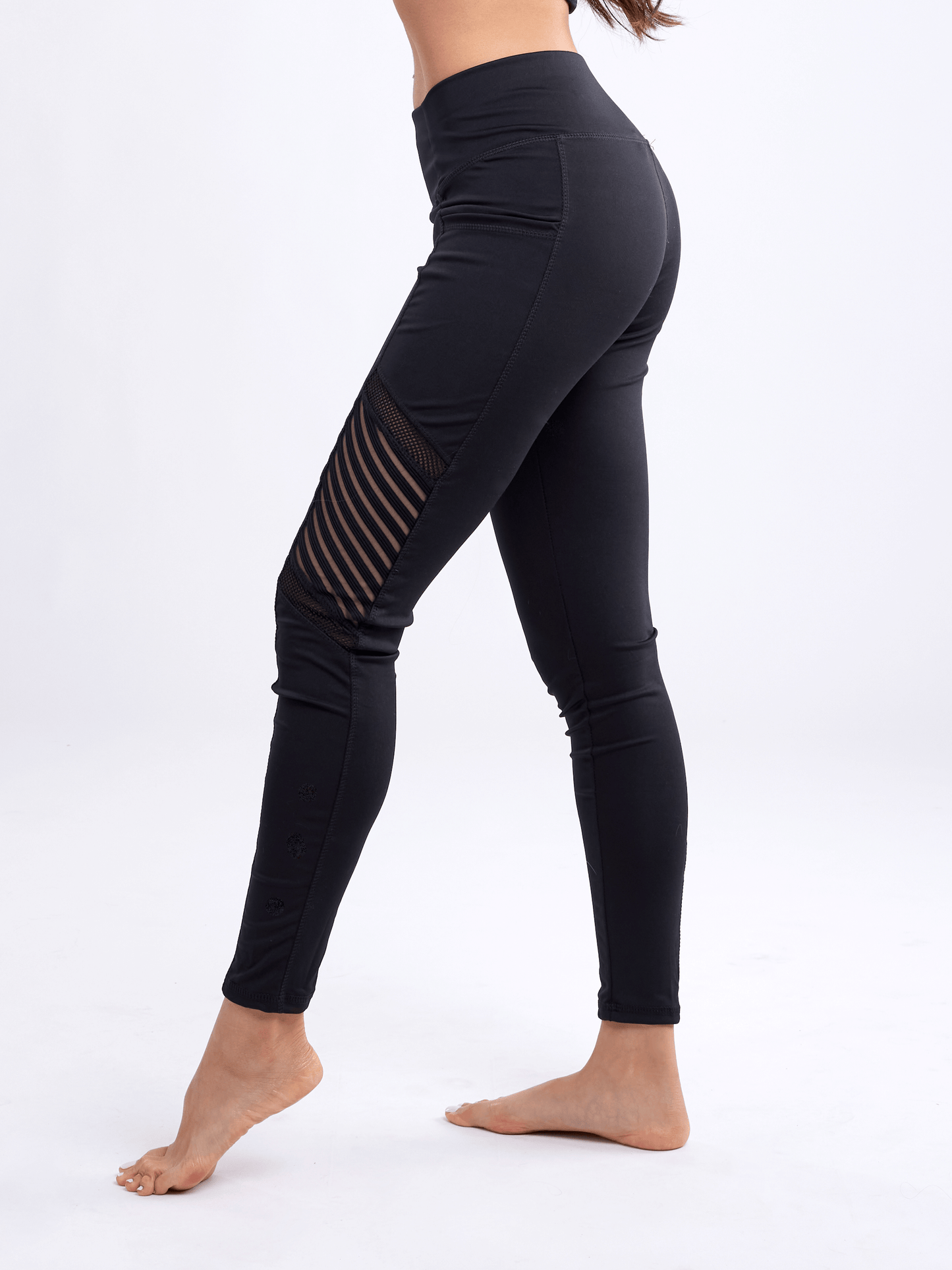JupiterGear High-Waisted Pilates Leggings with Side Pockets & Mesh Pan