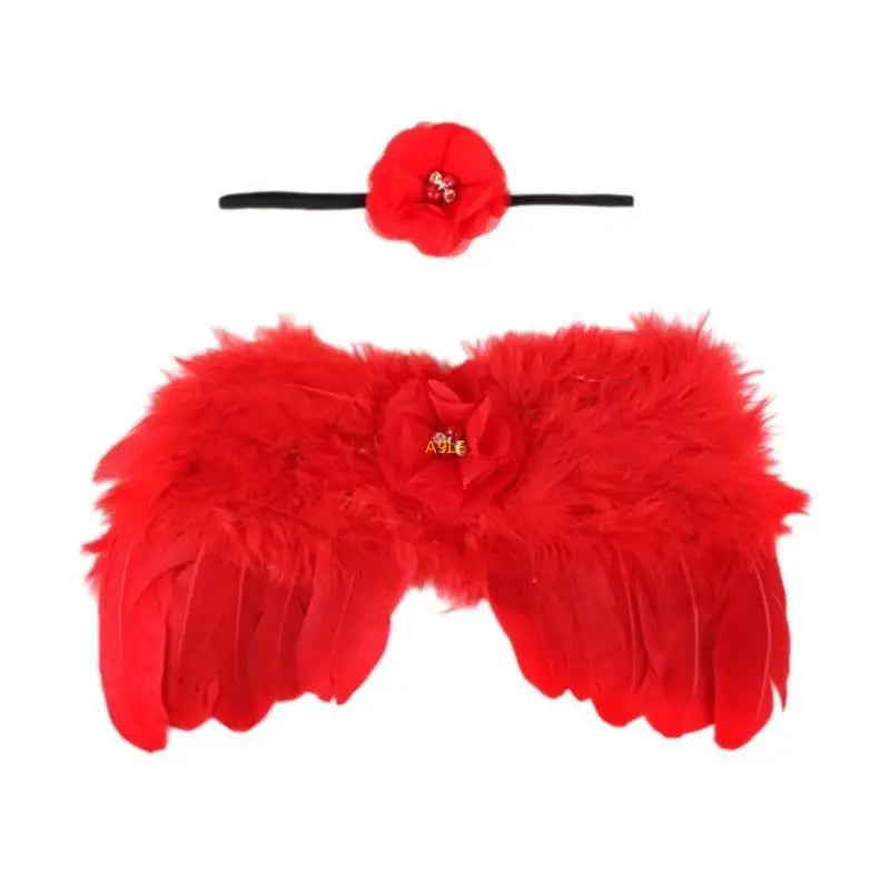 Infant Angel Costume Wing & Headband for Photography Skin Friendly Baby Outfit Newborn Photo Props Clothes 2PCS
