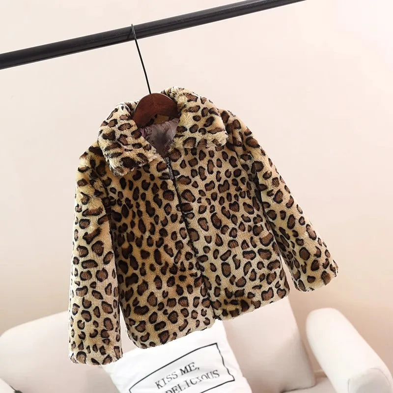 Winter Clothing Children's Imitation Rabbit Fur Jacket Boys and Girls Coat Thickened Velvet Cotton Coat Cotton Baby Fur Sweater