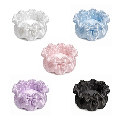 3D-Printed Petal Bow Storage Box Multi-Function Satin Ruffled Desktop Storage Box Elegant Ornaments Jewelry Storage Case