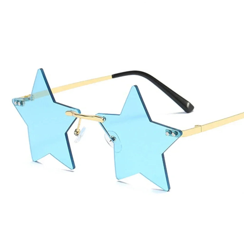 Star Shape Sun Glasses Funny Pentagram Eyewear Eyeglasses Christmas Decoration Party Glasses Rimless Sunglasses