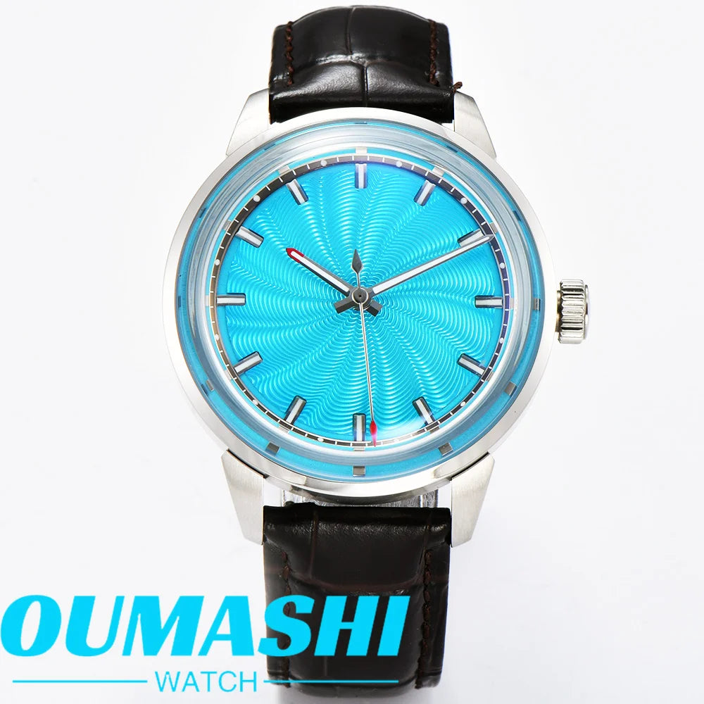 MIYOTA8215 custom watches men 42mm Automatic mechanical movement 316L stainless steel case Green Glow men's luxury BLUE watch