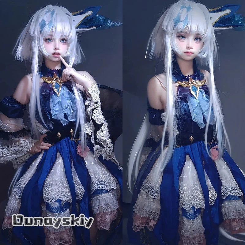 Honkai Star Rail Cerydra Cosplay Costume Cerydra Wig Shoe Dress Uniform Set Halloween Party Disguise for Adult Women Girls