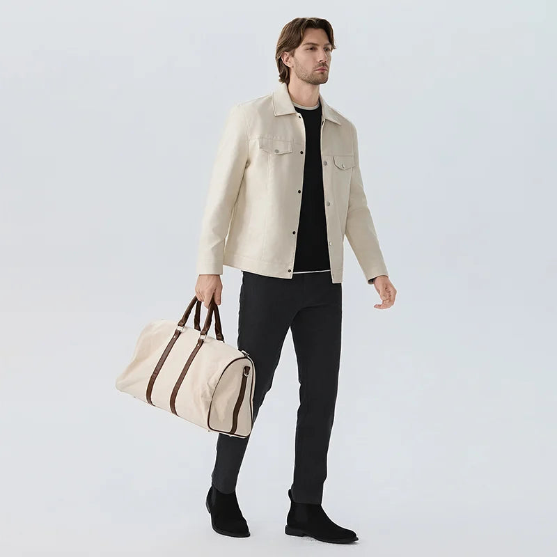 New Men's PU Leather Jacket Men's Fashionable High-end Coats Men's Luxury Style Leather Jacket Men Business Slim Casual Jacket
