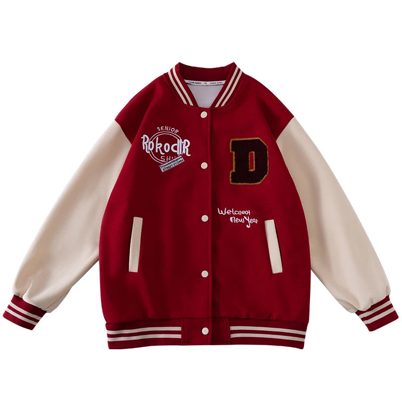 Casual Girl's Spring Autumn Jacket Children Fashionable Baseball Uniform Top for 5 6 7 8 9 10 11 12 13 14 Years Kids Spoty Coat
