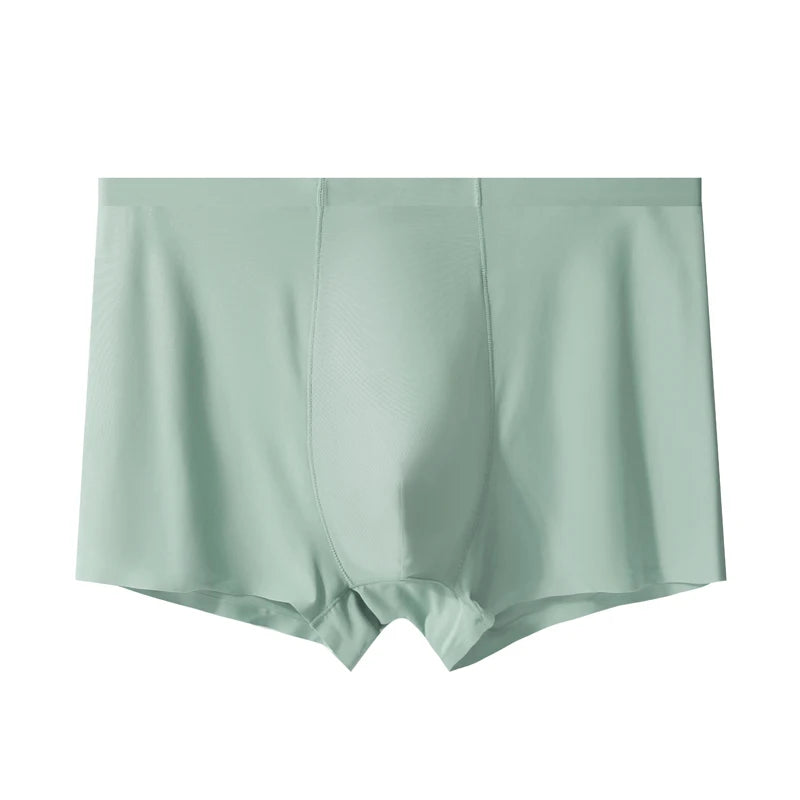 1Pcs Traceless Panties Men's Boxer Shorts Ice Silk Underwear Thin Underpants Sexy Panties Breathable Elastic Lingerie Wholesale