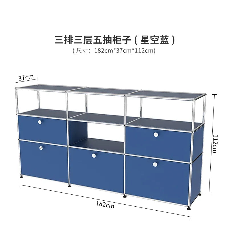 b7+  Nordic medieval cream wind small apartment display cabinet stainless steel module furniture decorative cabinet