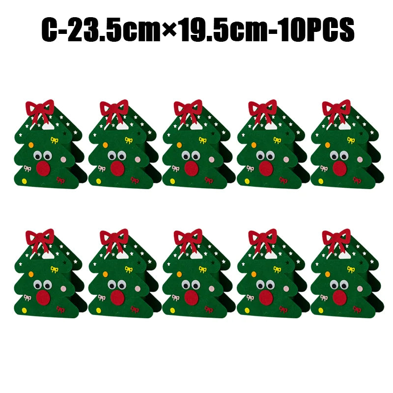 2024 New Christmas gift bag creative felt cloth children's candy gift bag Christmas Eve portable apple bag