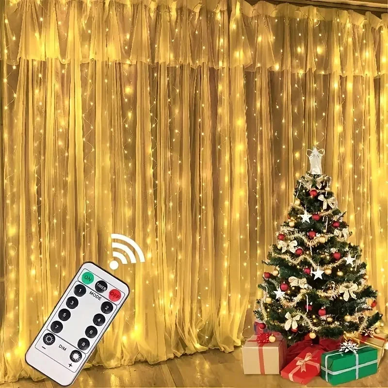 3/6M LED Lights String Fairy Decoration USB Plug Holiday Curtain Lamp 8 Mode for Home Garden Christmas Party New Year Wedding