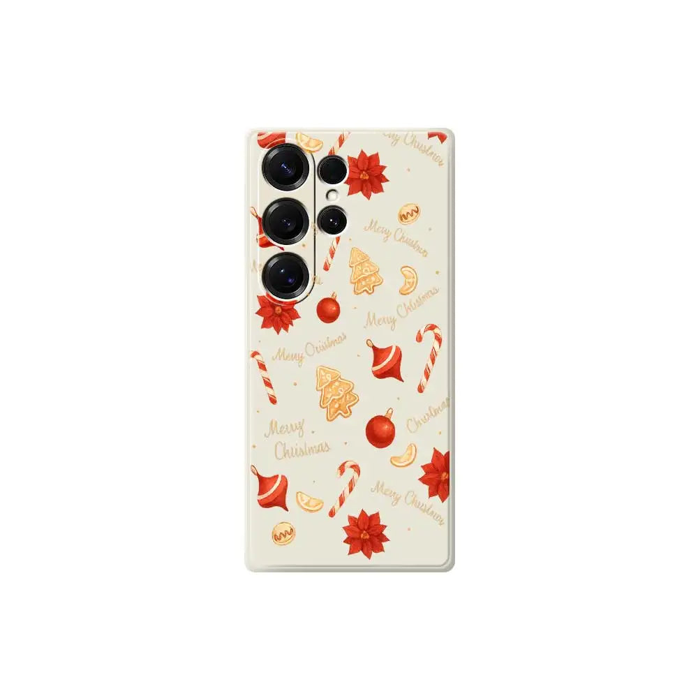 Christmas-style Phone Cases For Samsung Galaxy S25 S24 S23 S22 S21 S20 Ultra Plus S24FE S23FE S21FE Silicone Soft Cover Capa