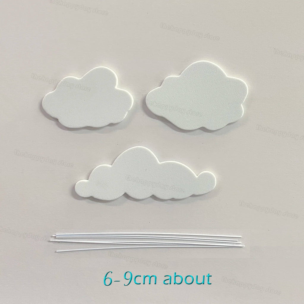 48/24/6Pcs White Cloud Cupcake Toppers Boho Rainbow Cake Decorations for Birthday Wedding Baby Shower Party Cake Cupcake Decor