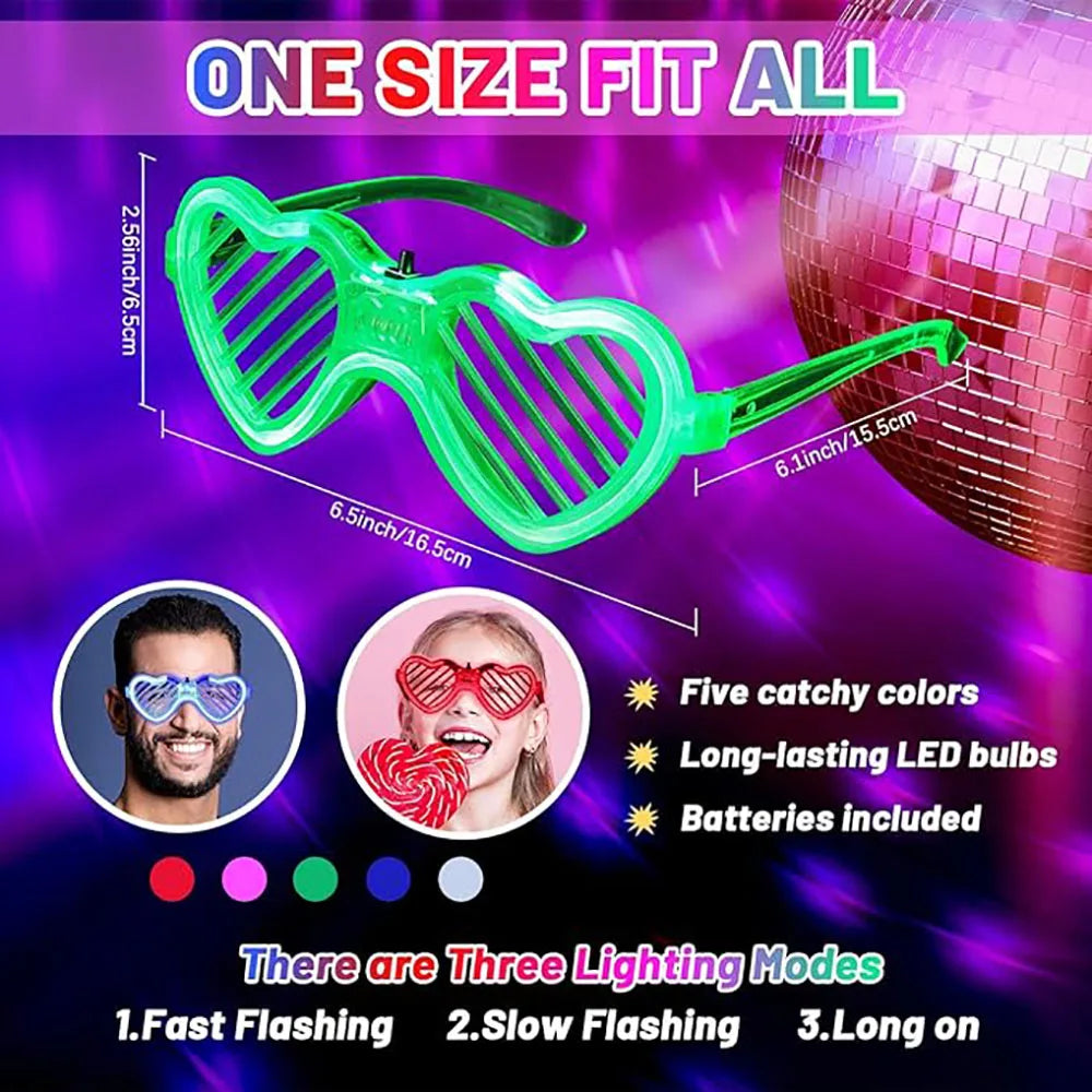 5/10/15/20/30 Pcs Led Neon Party Glasses Light Up Sunglasses Glow in the Dark Glasses for Kids Adults Party Supplies