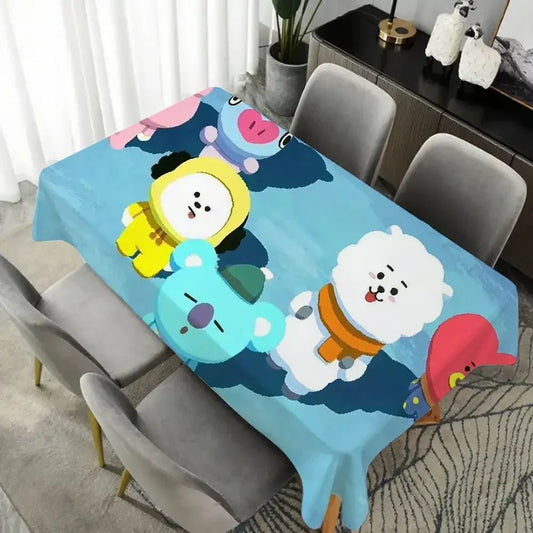 Cartoon B-BT-S 21 Cute Table Cloth Indoor Outdoor Waterproof Decoration Rectangular Picnic Tablecloth