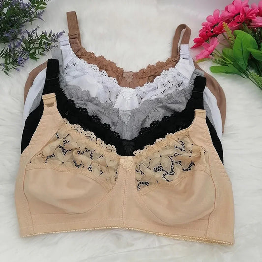 Pure white khaki Sexy Lace BraS For Women Thin Breathable Bra Wireless Soft Underwear lace Lingerie Size 34D 36D 38D 40D 42D C31