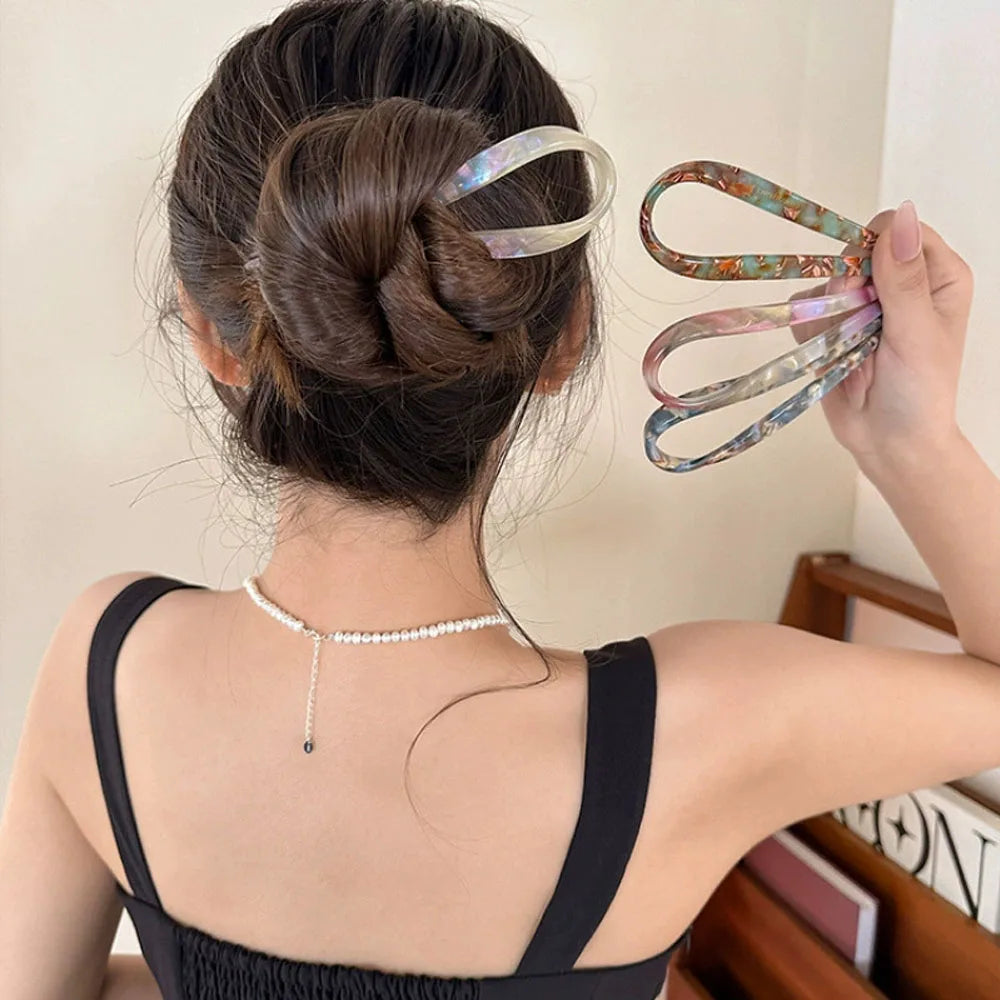 Retro U-shaped hairclip for women elegant temperament ponytail hairpin fashion girls Hair accessories