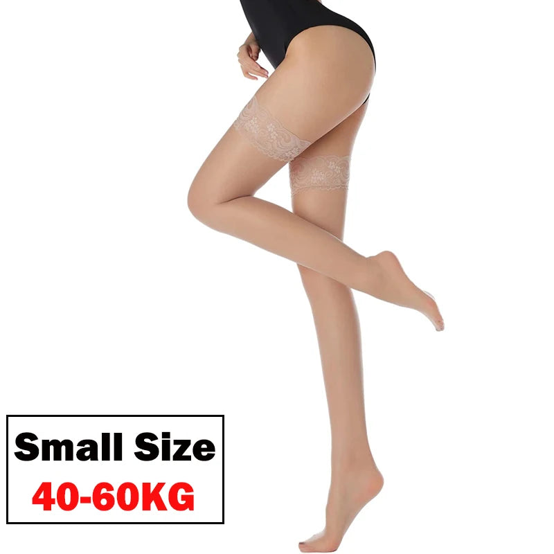Plus Size Stocking Sexy Lace Thigh High Knee Stockings Lingerie Women Transparent Elastic Socks Leggings Nylon Temptation Medias