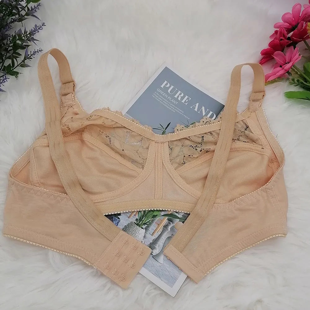 Pure white khaki Sexy Lace BraS For Women Thin Breathable Bra Wireless Soft Underwear lace Lingerie Size 34D 36D 38D 40D 42D C31