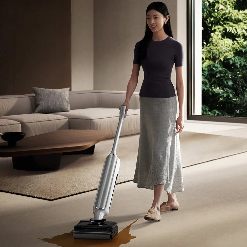 XIAOMI MIJIA Wireless Anti-tangle Floor Washer 4Pro Wet And Dry Vacuum Cleaner For Home Self Cleaning Crawler Roller Brush Mop